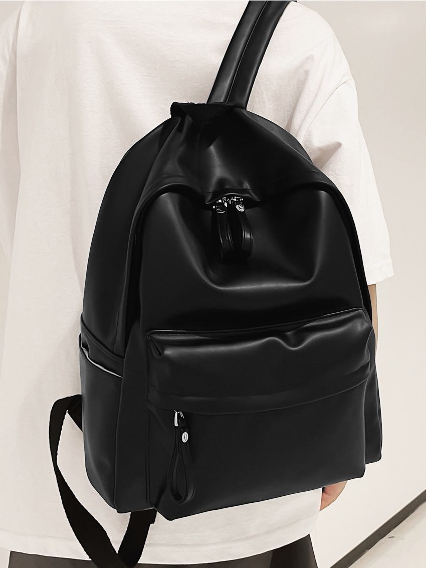Zip Front Functional Backpack With Random Color Lining
