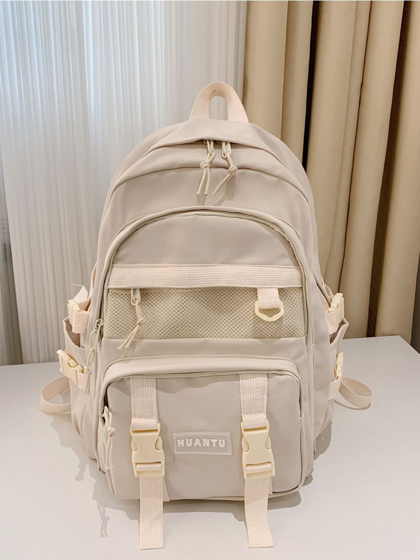 Letter Patch Knot Decor Backpack