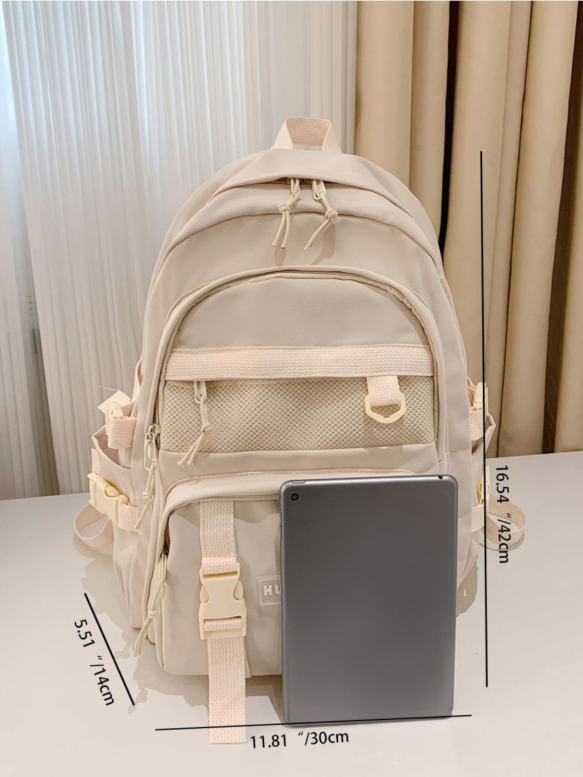 Letter Patch Knot Decor Backpack