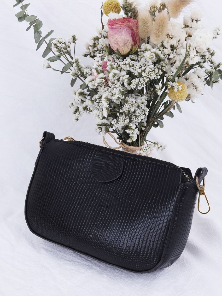 3pcs Lizard Embossed Crossbody Bag Set