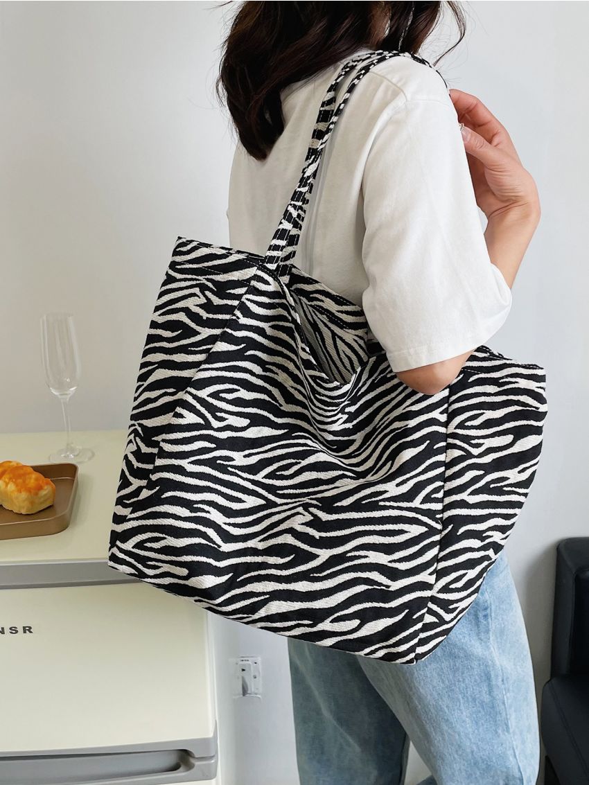 Zebra Striped Tote Bag