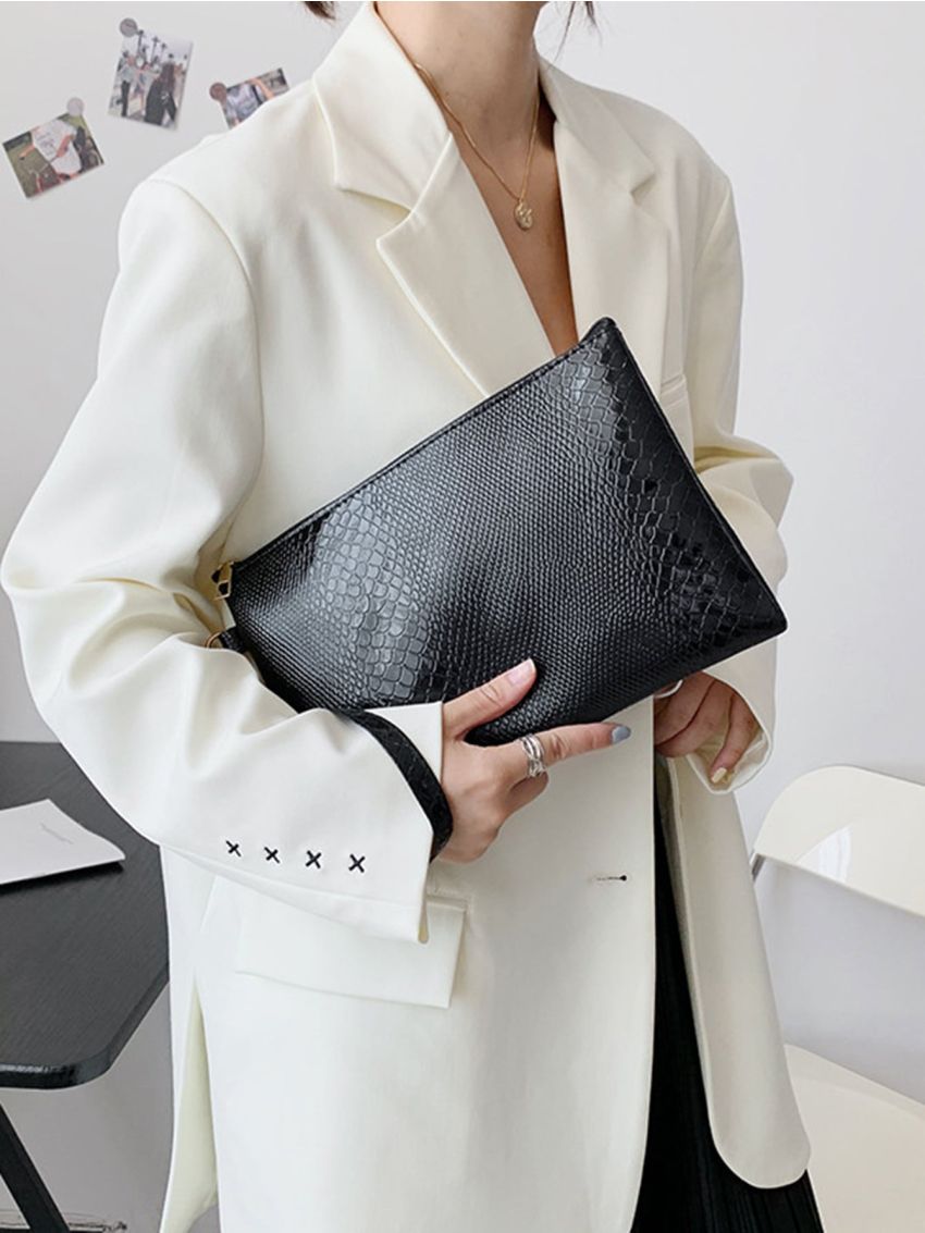Snakeskin Pattern Clutch Bag