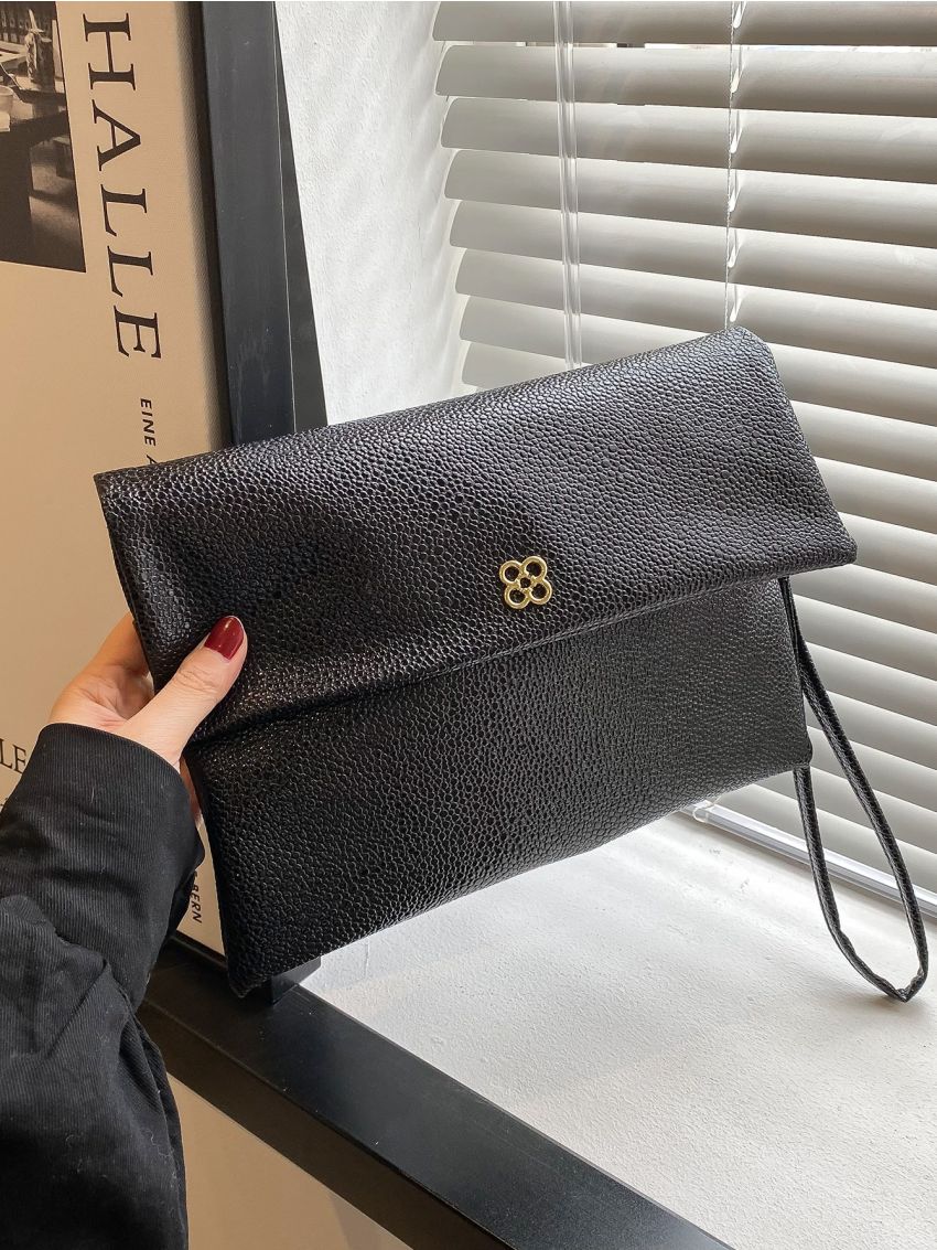 Metal Decor Flap Square Bag