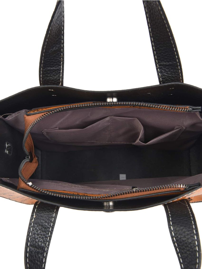 Letter Graphic Tote Bag With Square Bag, Best Work Bag For Women