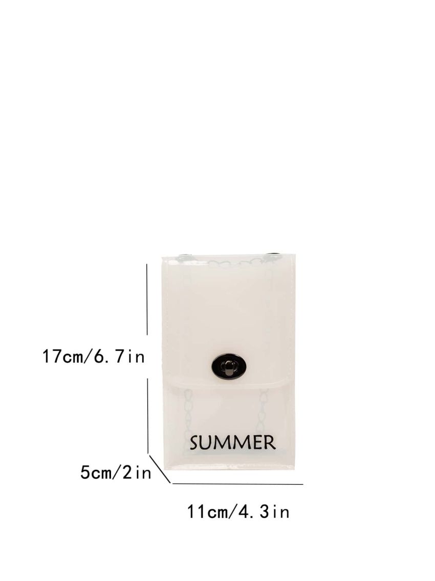 Letter Print Phone Wallet Chain Strap