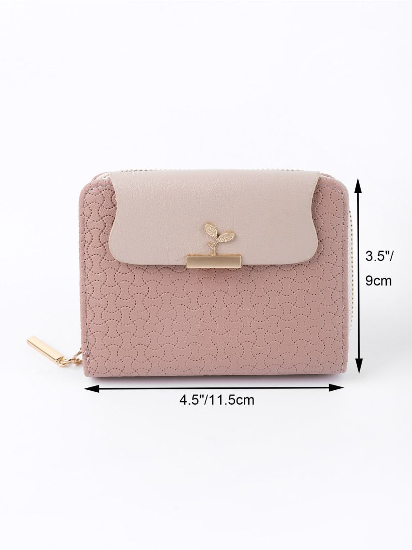 Two Tone Metal Plant Decor Small Wallet