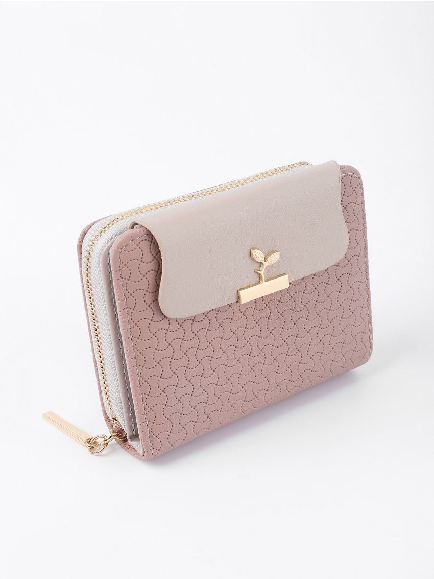 Two Tone Metal Plant Decor Small Wallet