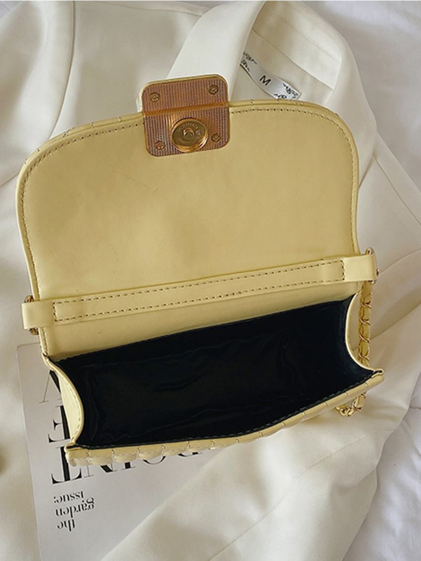 Mini Stitch Detail Flap Chain Saddle Bag