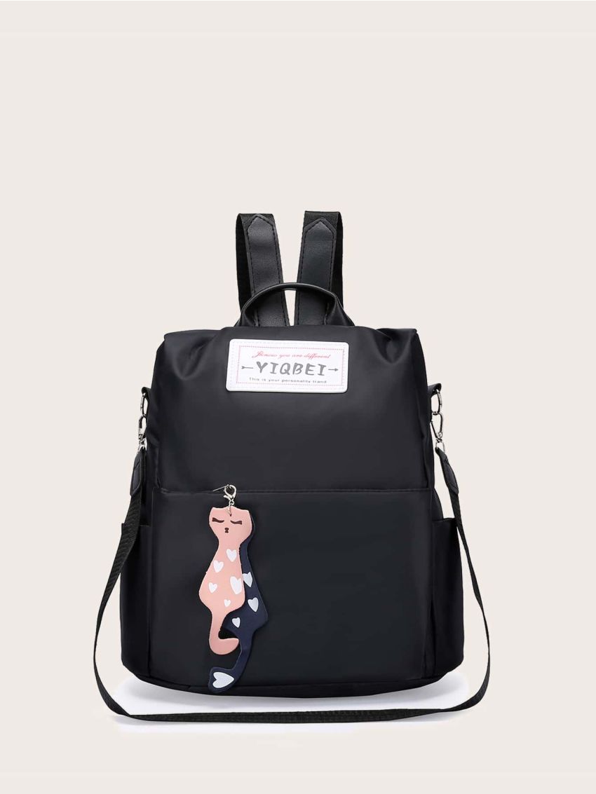 Cartoon Charm Backpack With Detachable Strap