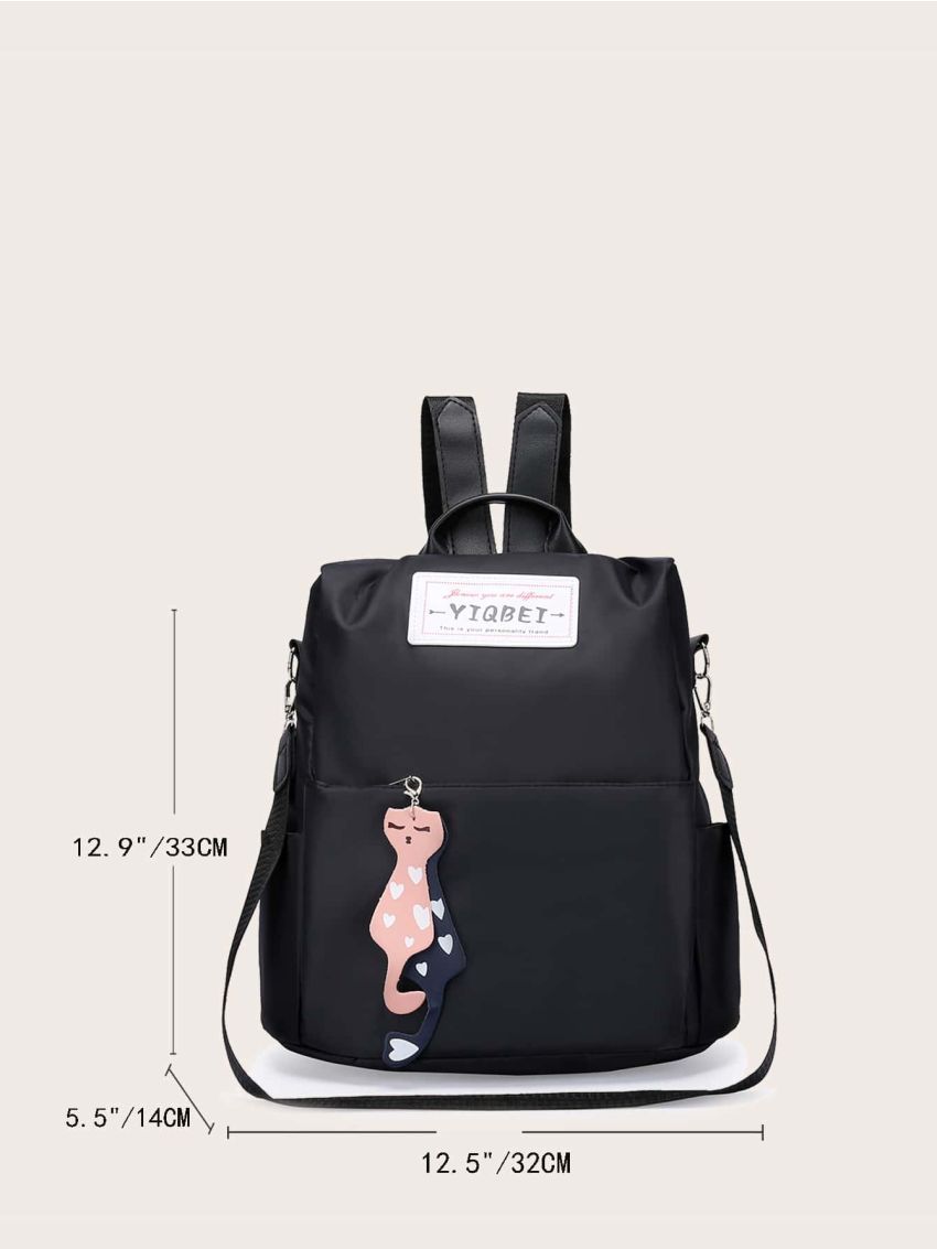 Cartoon Charm Backpack With Detachable Strap