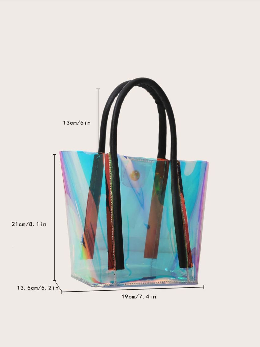 Holographic Double Handle Satchel Bag