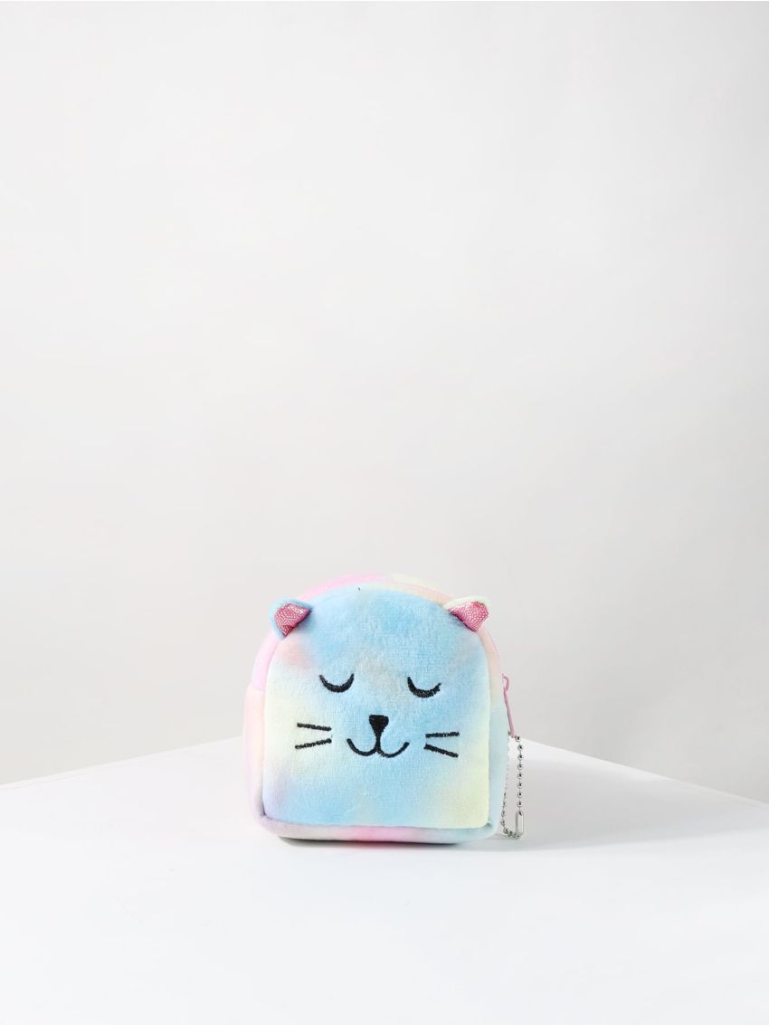 Tie Dye Cartoon Design Fuzzy Coin Purse