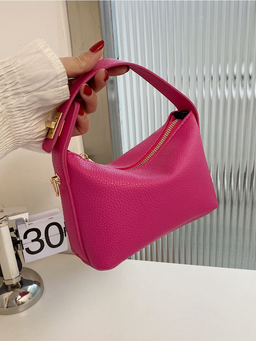 Mini Minimalist Metal Detail Bucket Bag