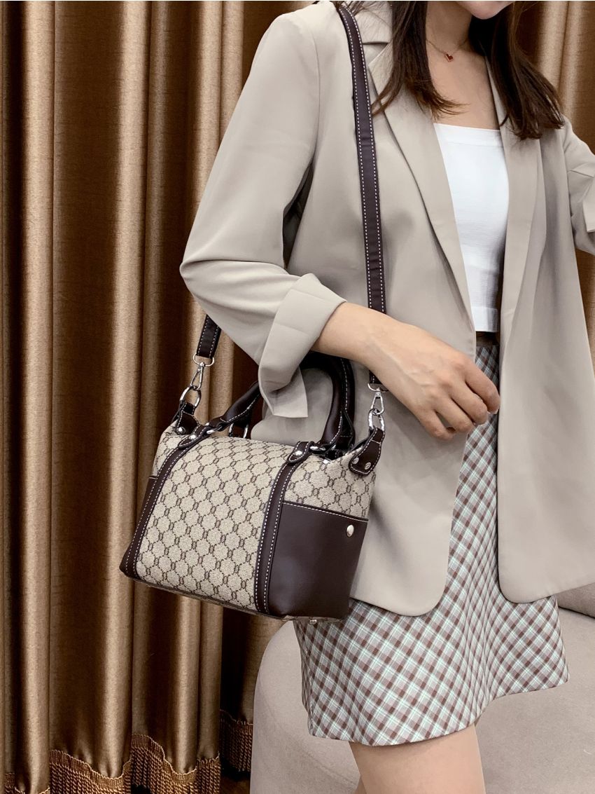 Allover Print Boston Bag