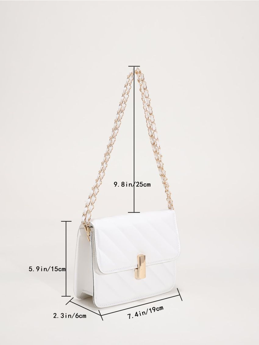 Mini Metal Lock Flap Chain Square Bag