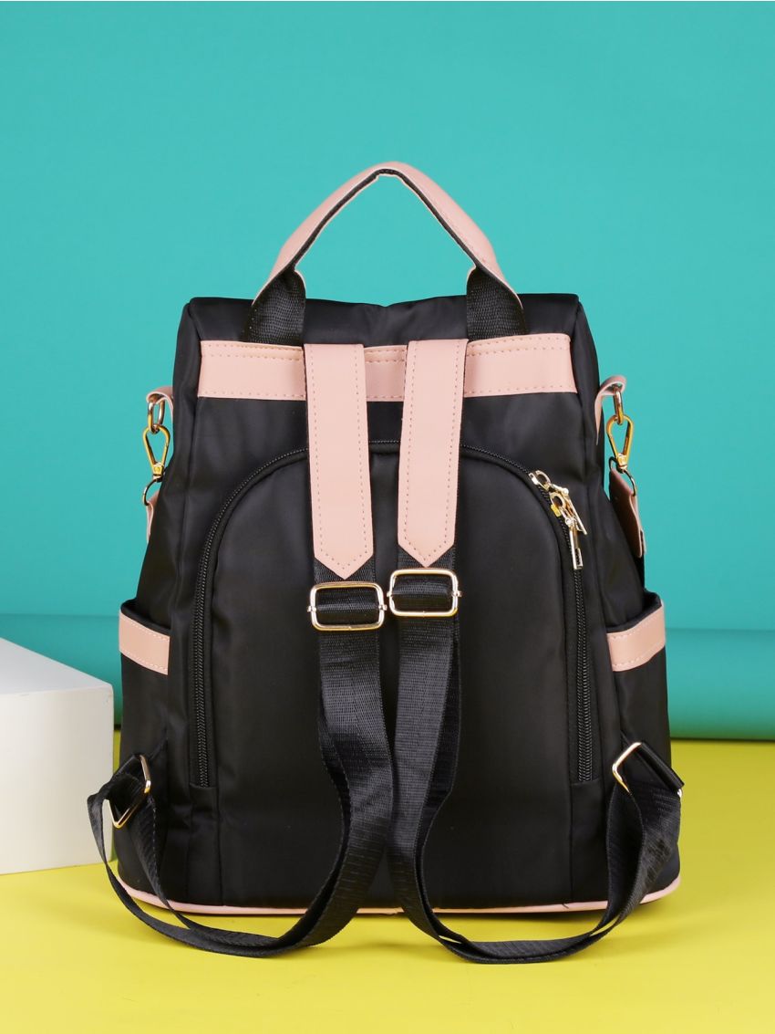 Tassel Decor Colorblock Backpack
