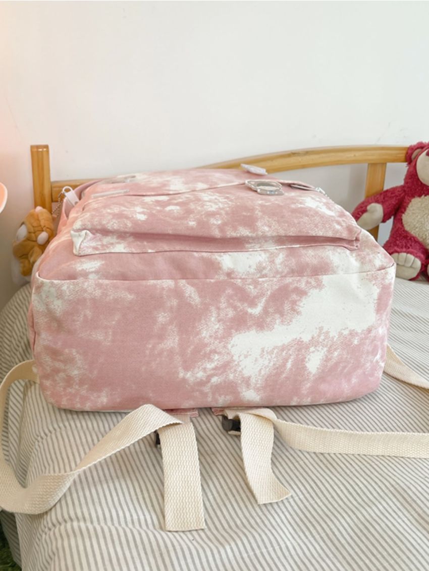 Random Badge Tie Dye Pocket Front Backpack