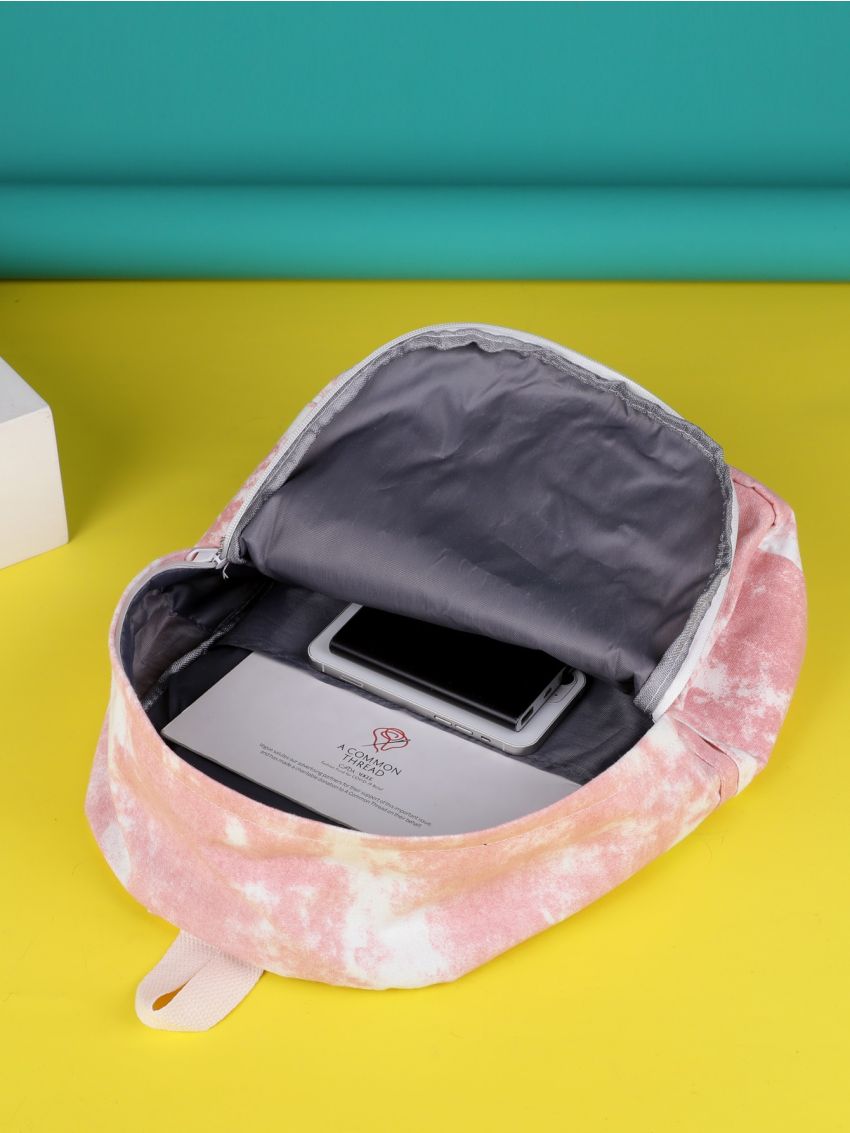 Random Badge Tie Dye Pocket Front Backpack