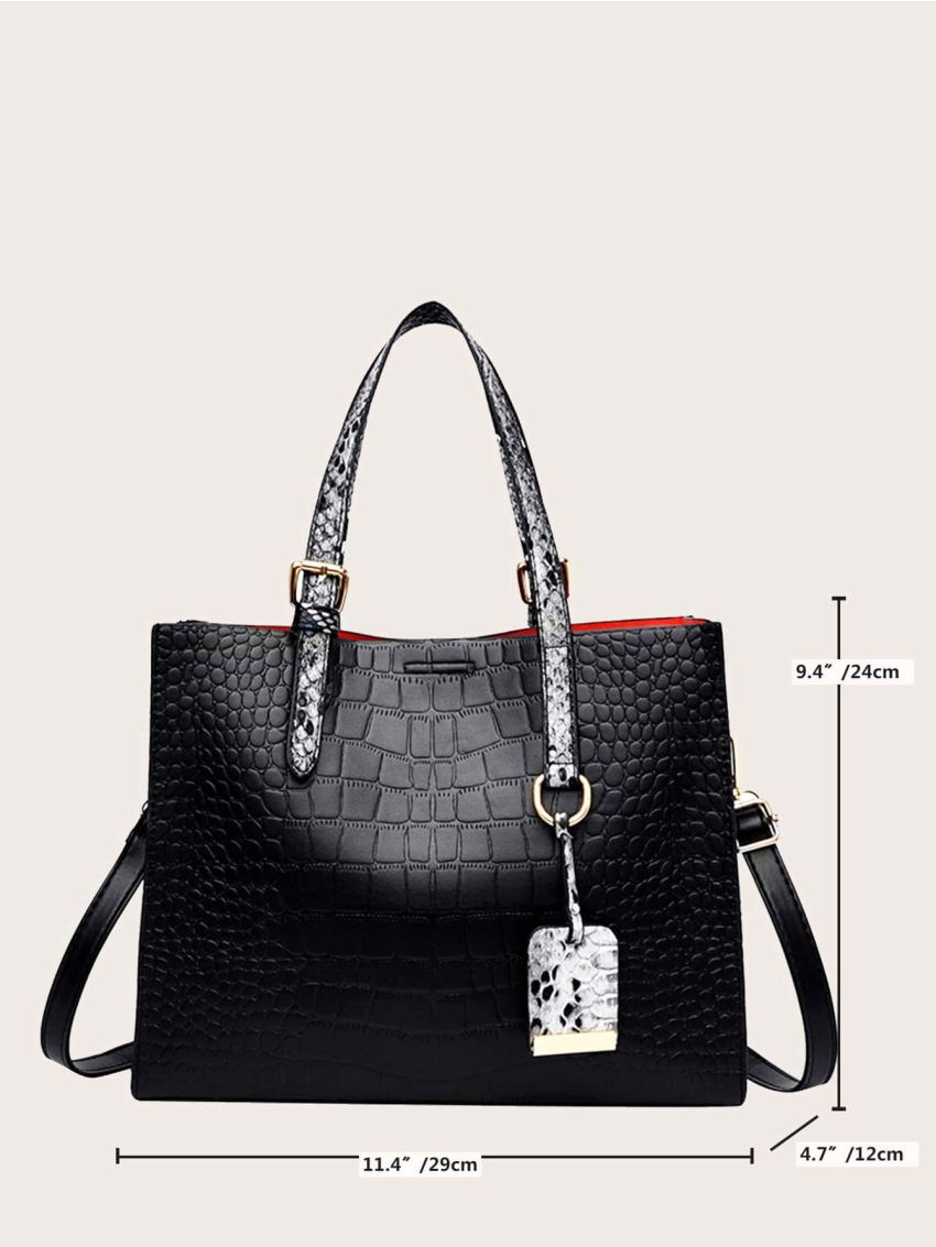 Croc Embossed Tote Bag