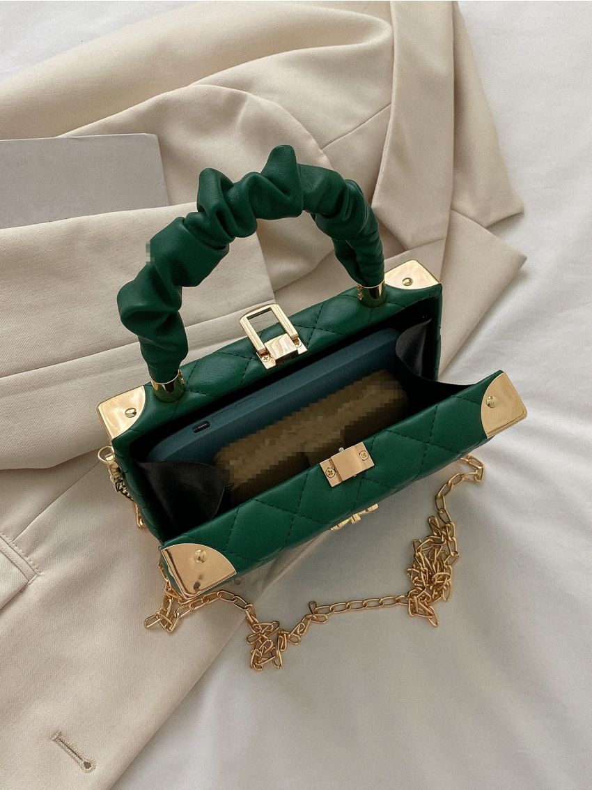 Mini Quilted Bow Decor Box Bag