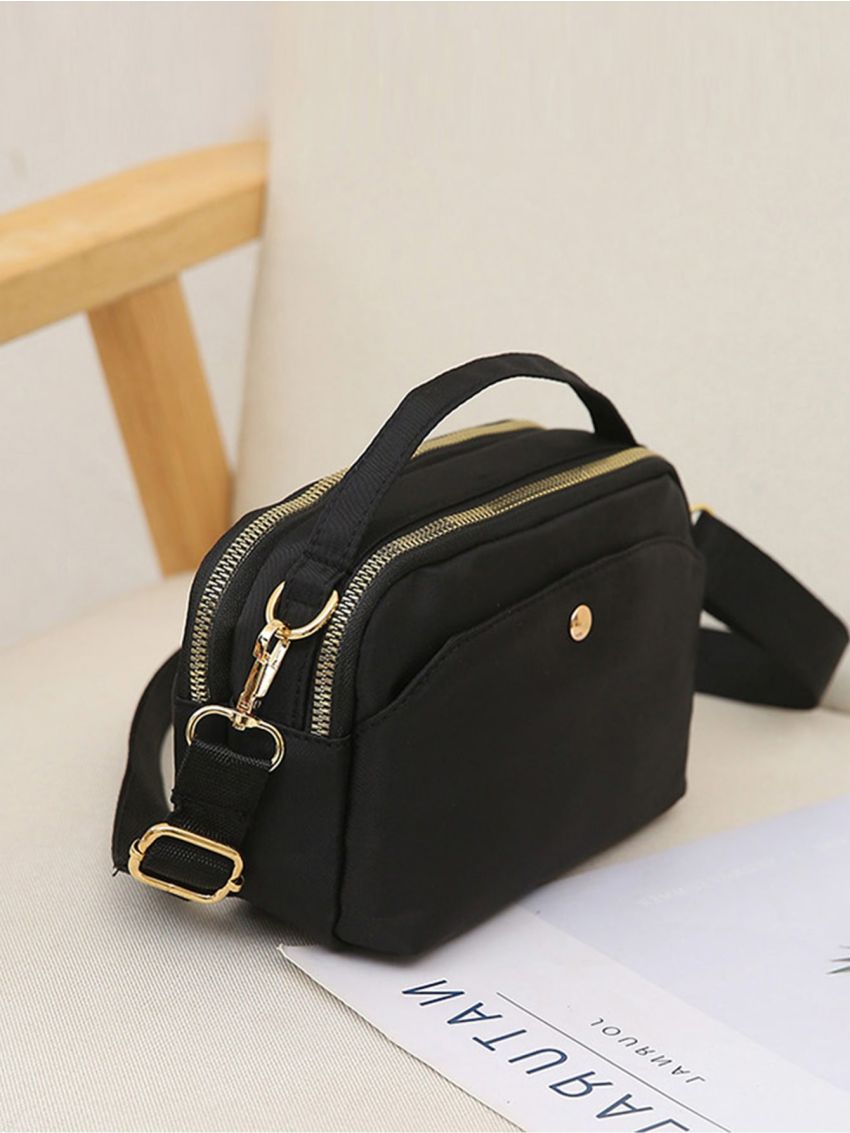 Snap Button Design Satchel Bag