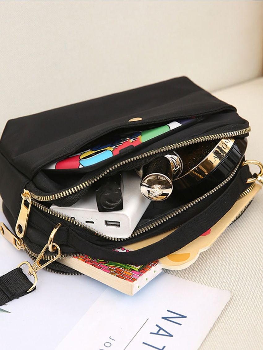 Snap Button Design Satchel Bag