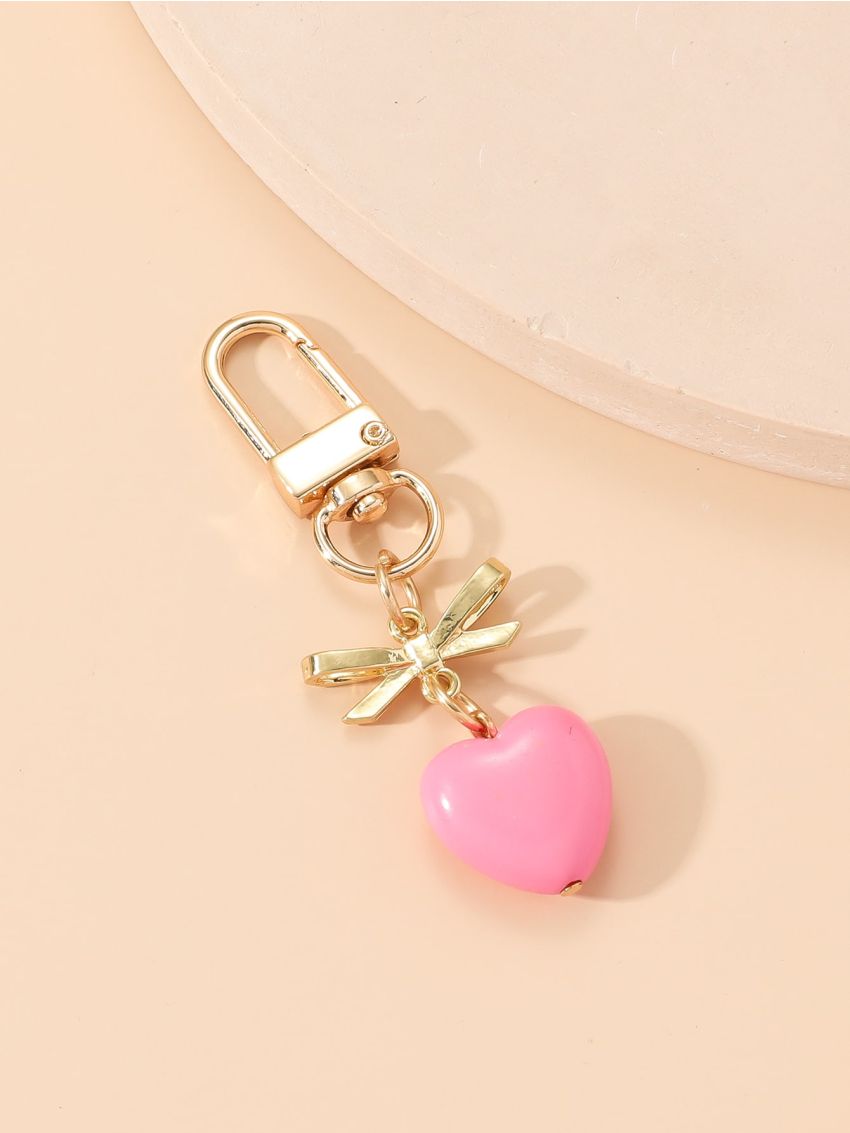 Bow & Heart Bag Charm