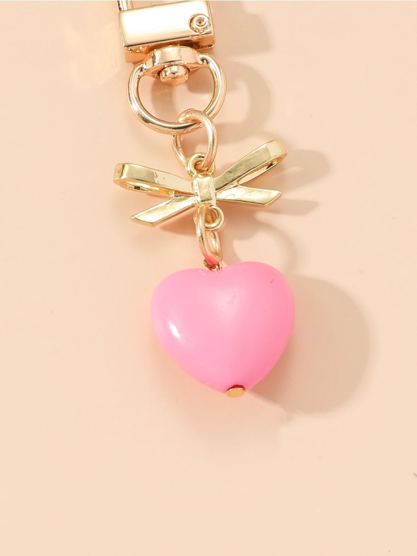 Bow & Heart Bag Charm
