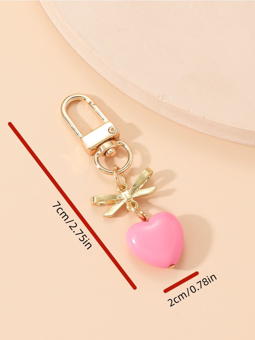 Bow & Heart Bag Charm