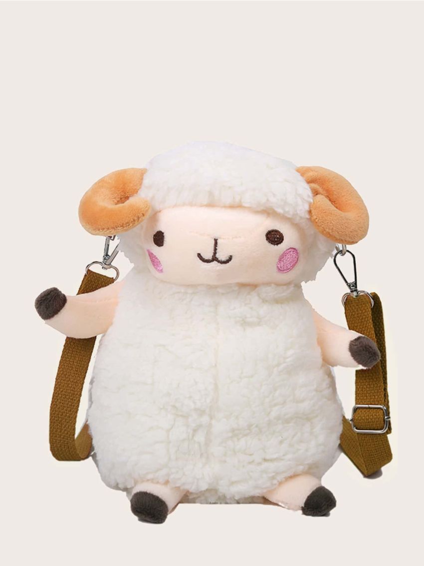Mini Cartoon Sheep Shaped Fluffy Crossbody Bag