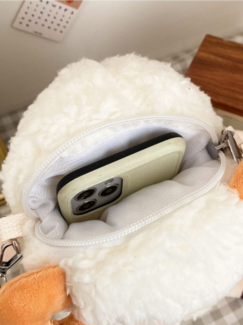 Mini Cartoon Sheep Shaped Fluffy Crossbody Bag