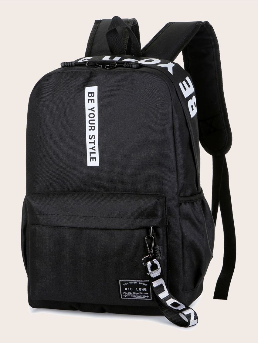 Letter Graphic Large Capacity School Bag