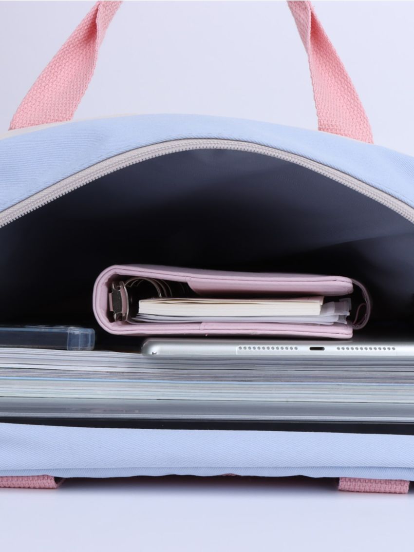 Colorblock Double Zipper Backpack