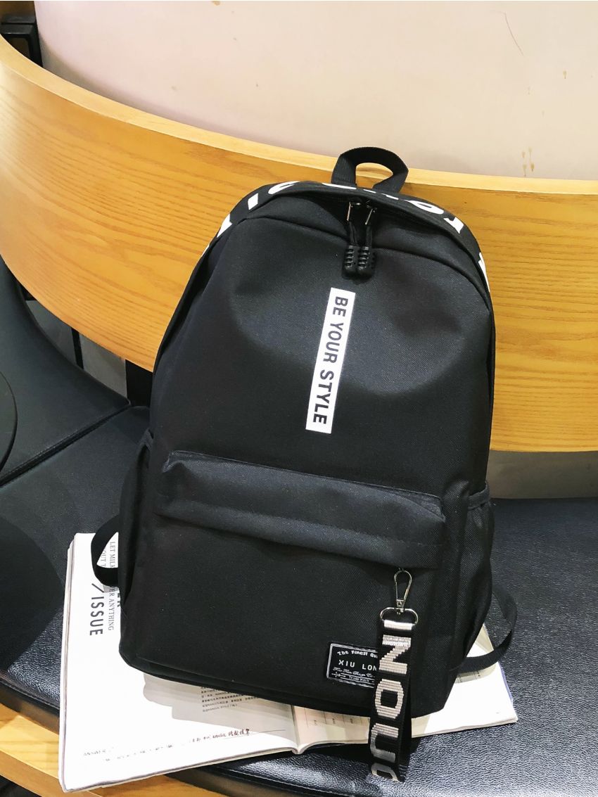 Letter Graphic Large Capacity School Bag