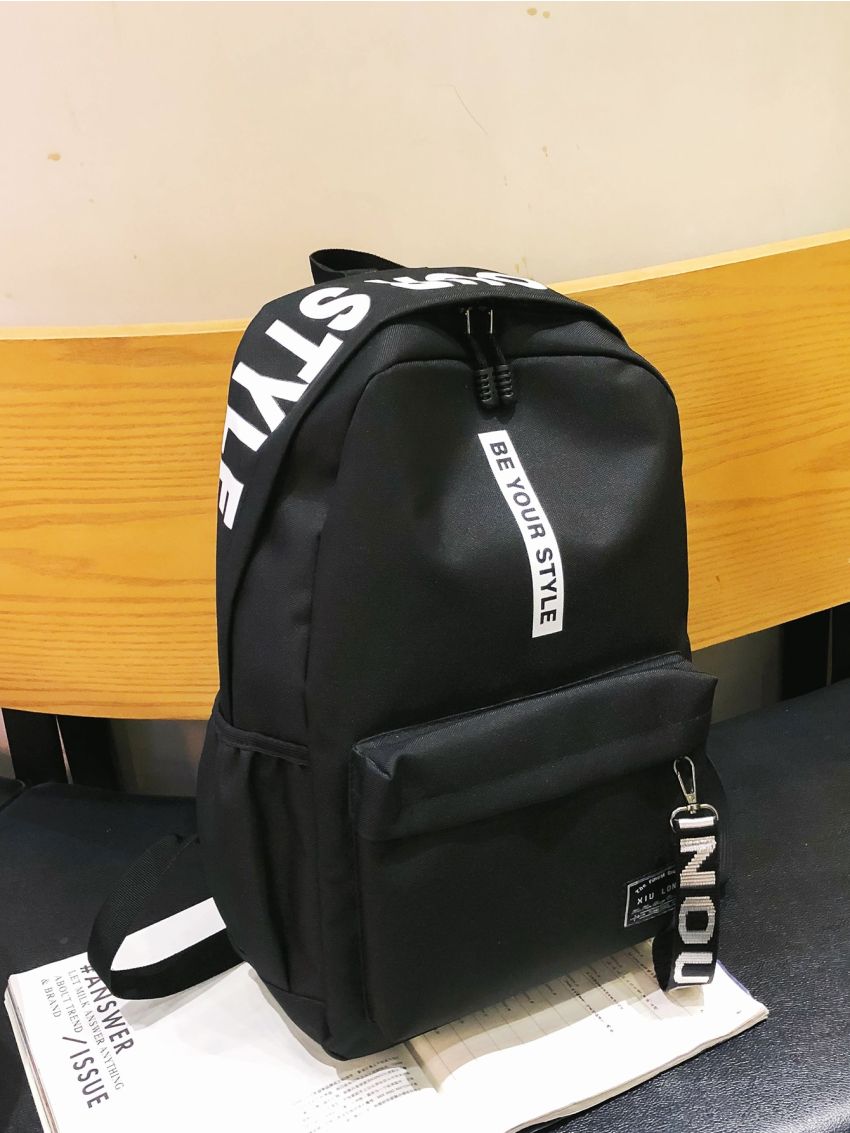 Letter Graphic Large Capacity School Bag