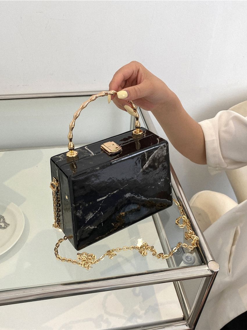 Mini Marble Pattern Box Bag