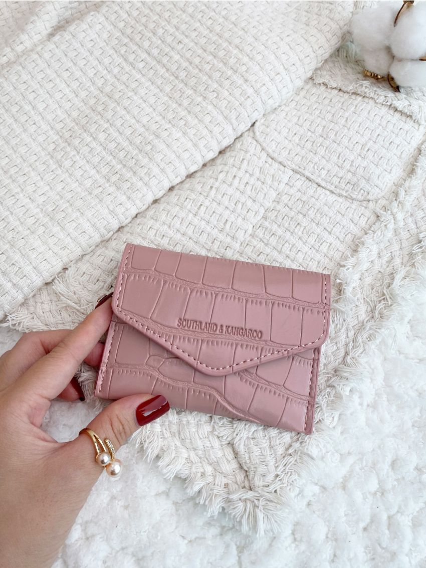 Letter & Crocodile Embossed Flap Card Holder