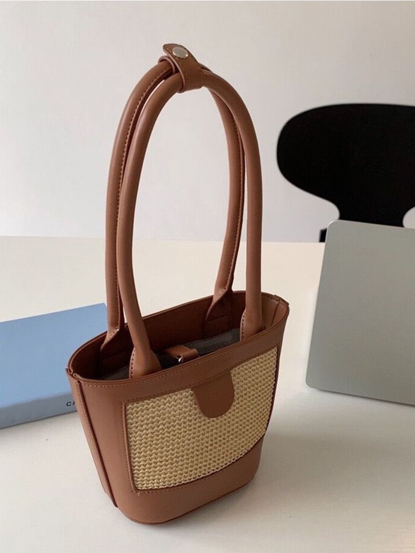 Mini Two Tone Straw Bag