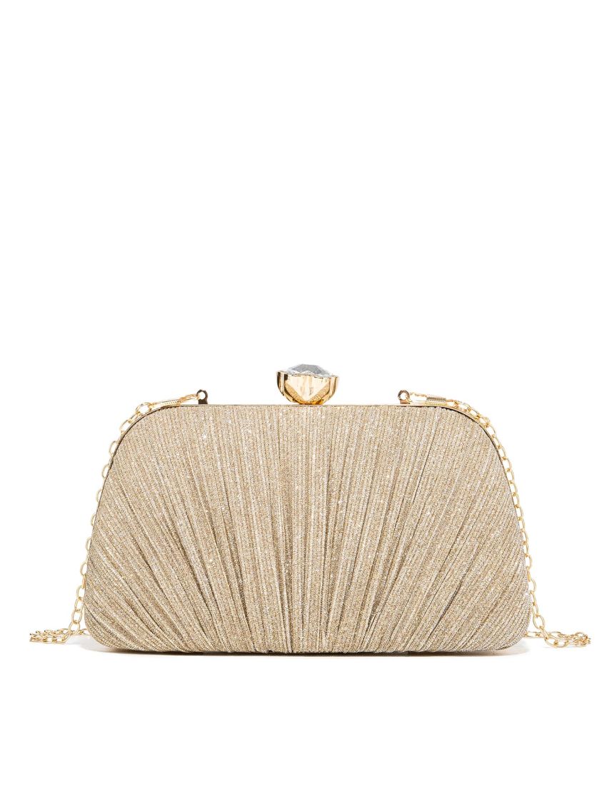 Mini Rhinestone Decor Glitter Chain Box Bag