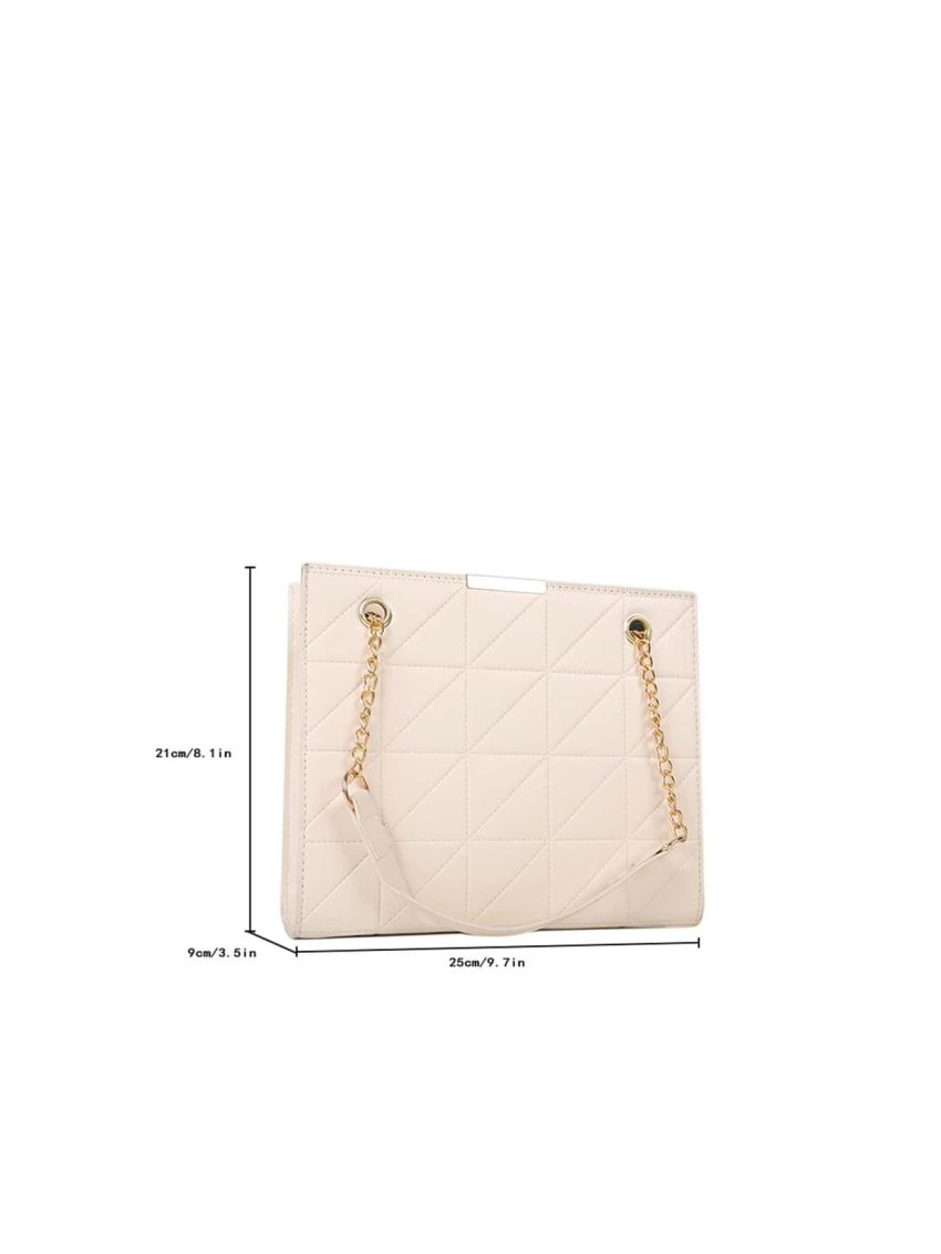 Quilted Pattern Chain Square Bag