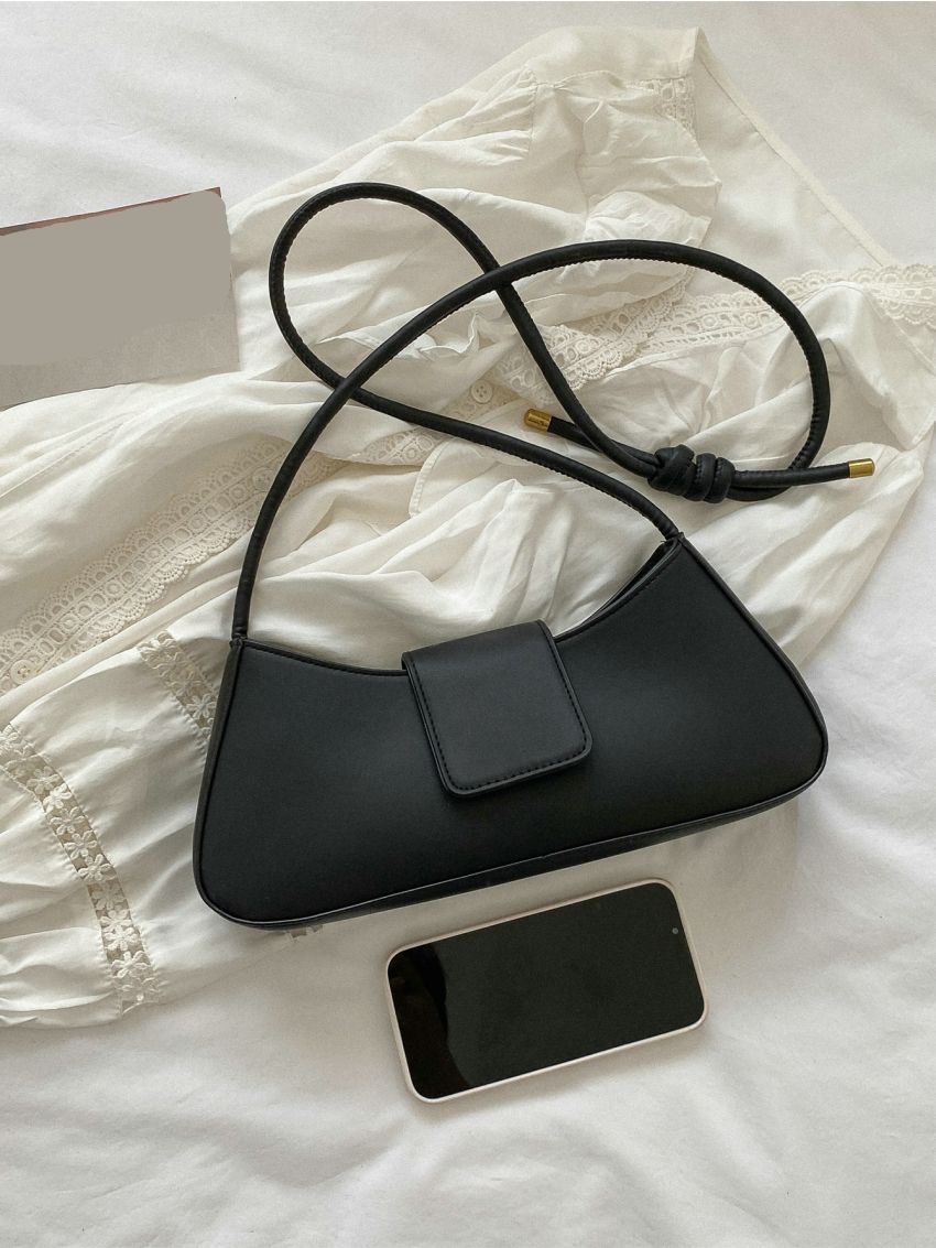 Minimalist Snap Button Baguette Bag