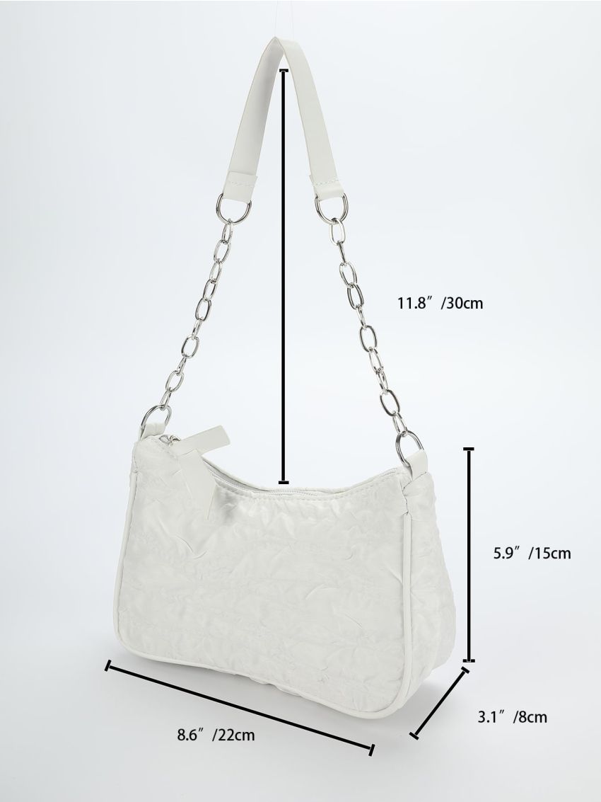Chain Decor Baguette Bag