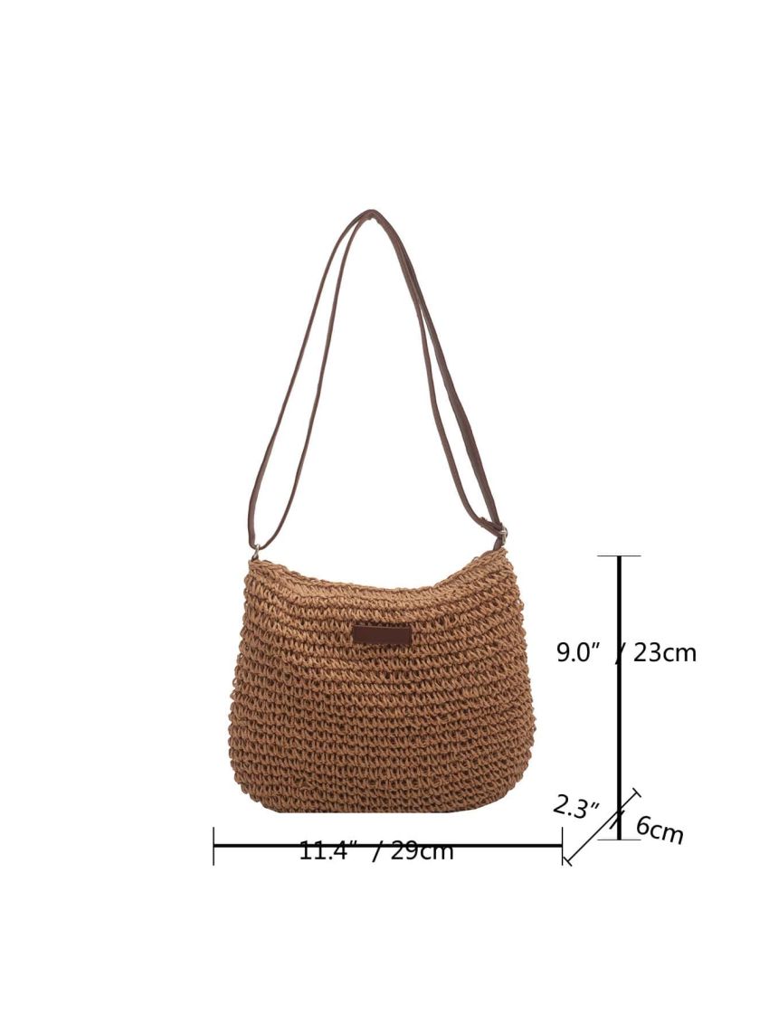 Patch Decor Straw Bag