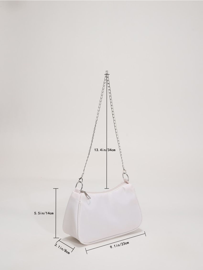 Chain Decor Baguette Bag