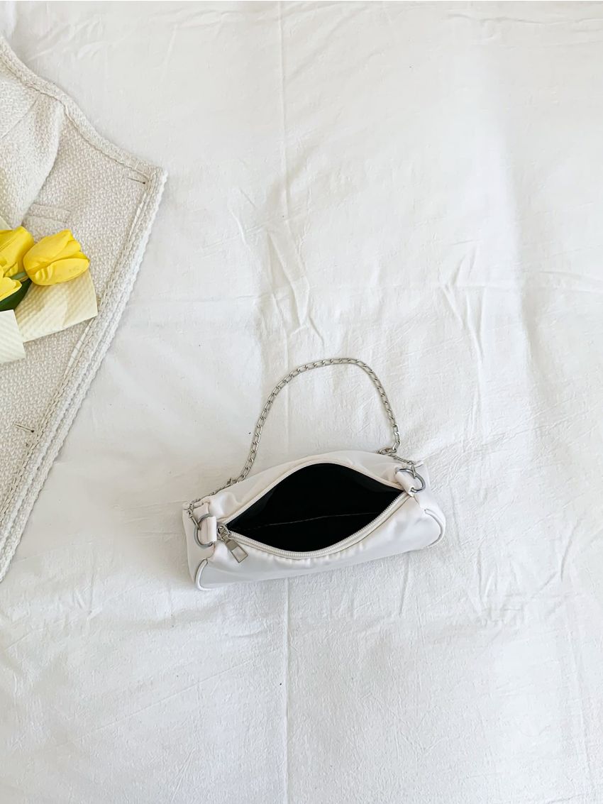 Chain Decor Baguette Bag