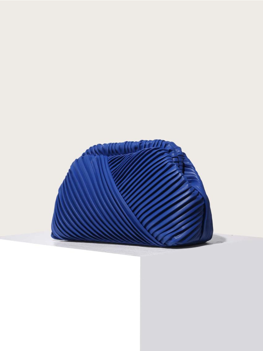 Minimalist Ruched Detail Clutch Bag