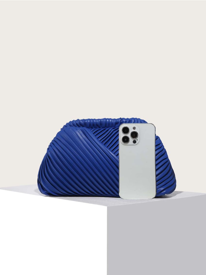 Minimalist Ruched Detail Clutch Bag