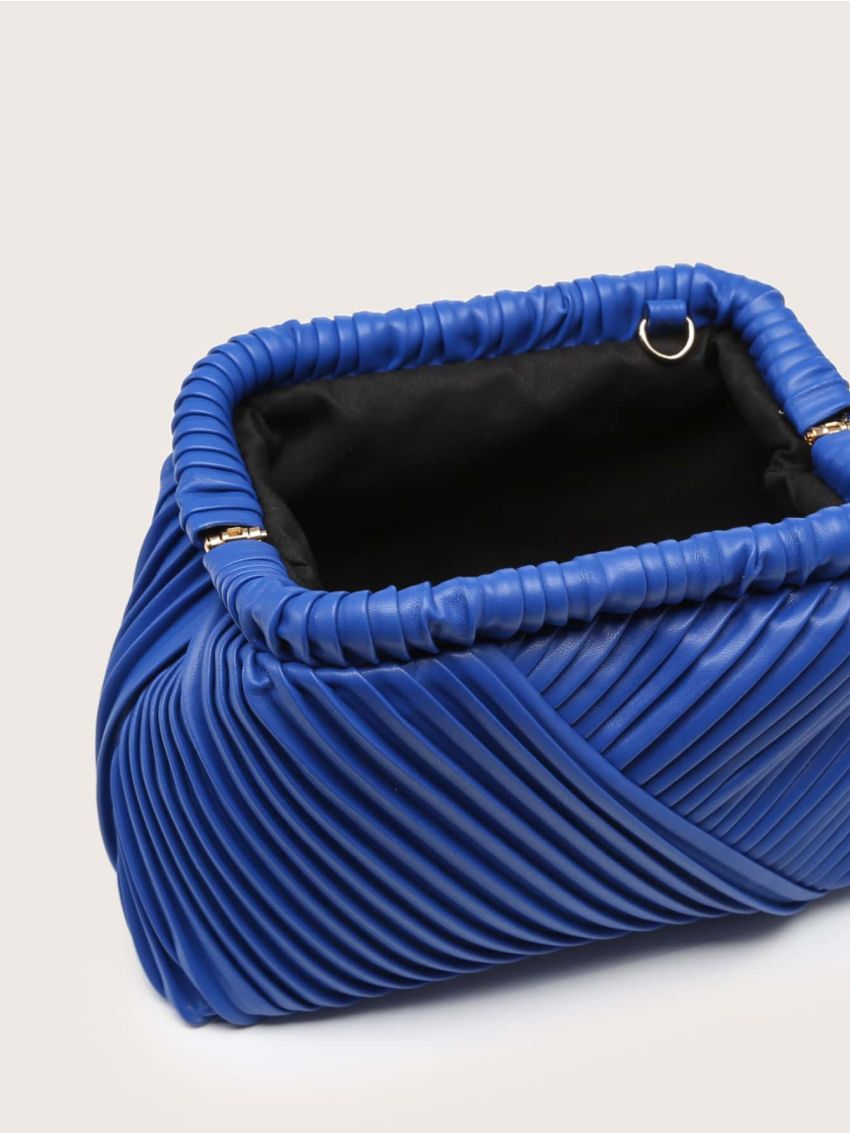 Minimalist Ruched Detail Clutch Bag