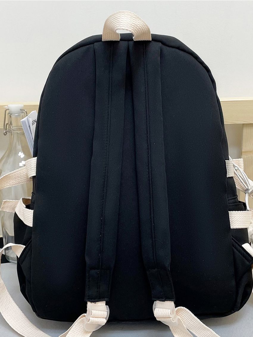 Letter & Cartoon Graphic Functional Backpack