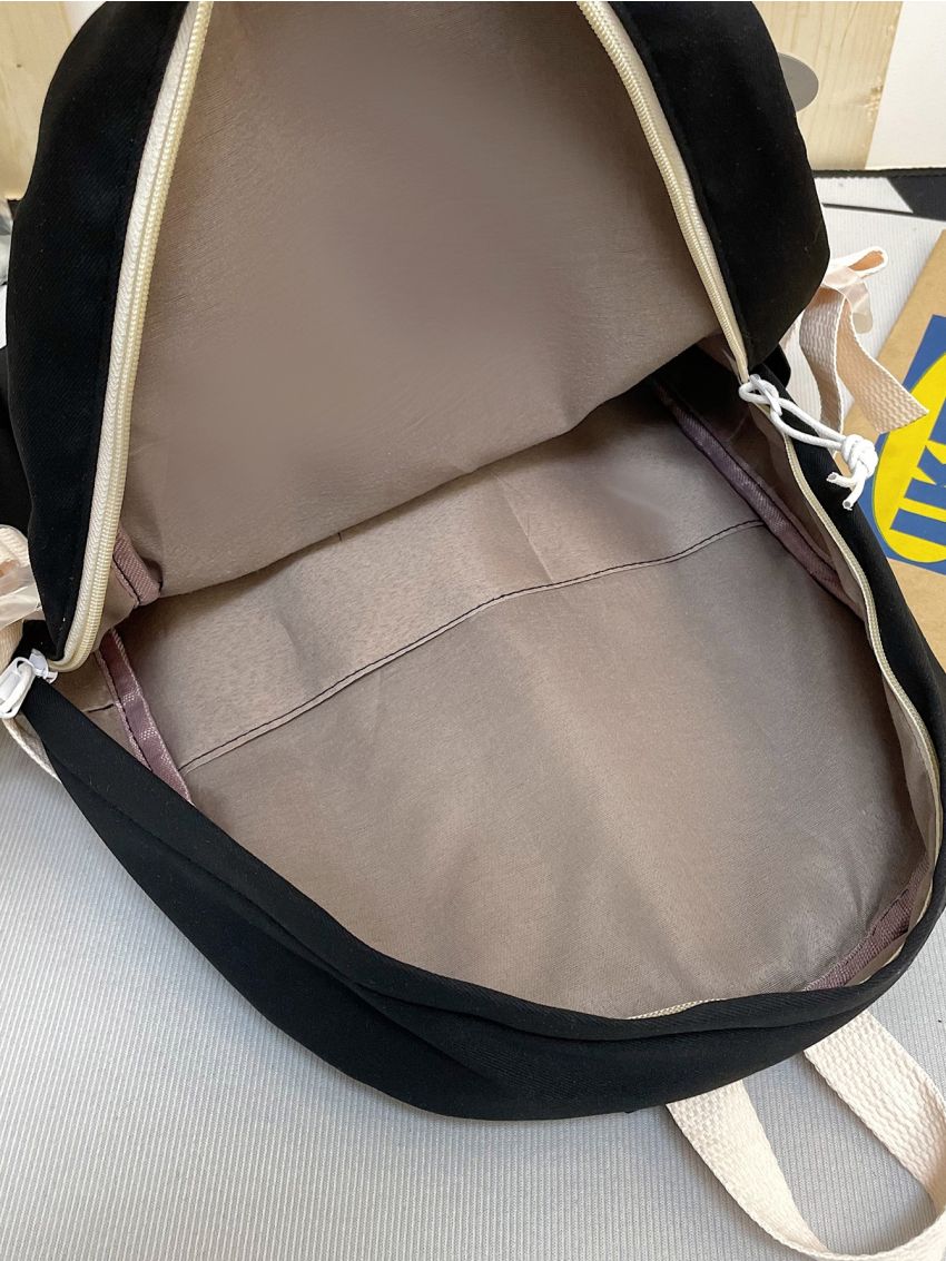 Letter & Cartoon Graphic Functional Backpack